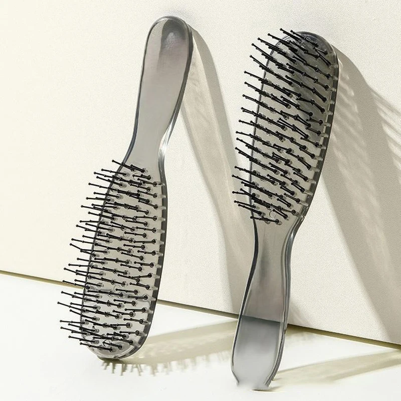 Peigne de massage du cuir chevelu en plastique, brosse à cheveux moelleux, support de cheveux bouclés et raides, outil de coiffage pour cheveux secs, cadeau pour femme