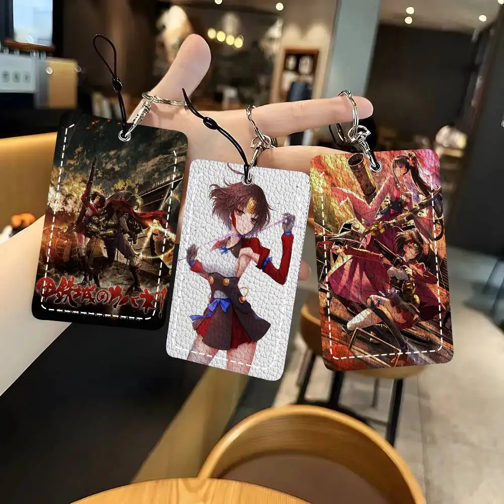 Anime Koutetsujou No Kabaneri Card Wallet With Keychain Fashion Print Bank Card Protective Holder