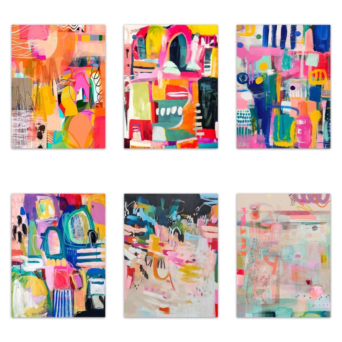Farbenfrohe abstrakte Kunst, digitales Ölgemälde nach Zahlen auf Leinwand, Heimdekoration für Wohnzimmer, Schlafzimmer, handgemachtes Geschenk