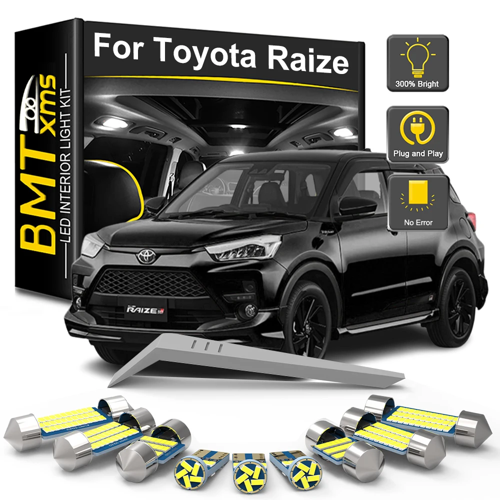 

BMTxms 10 шт. для Toyota Raize 2019 2020 2021 2022 2023 комплект автомобильных светодиодных ламп для внутреннего освещения светодиодная карта купольная лампа Canbus автомобильные аксессуары