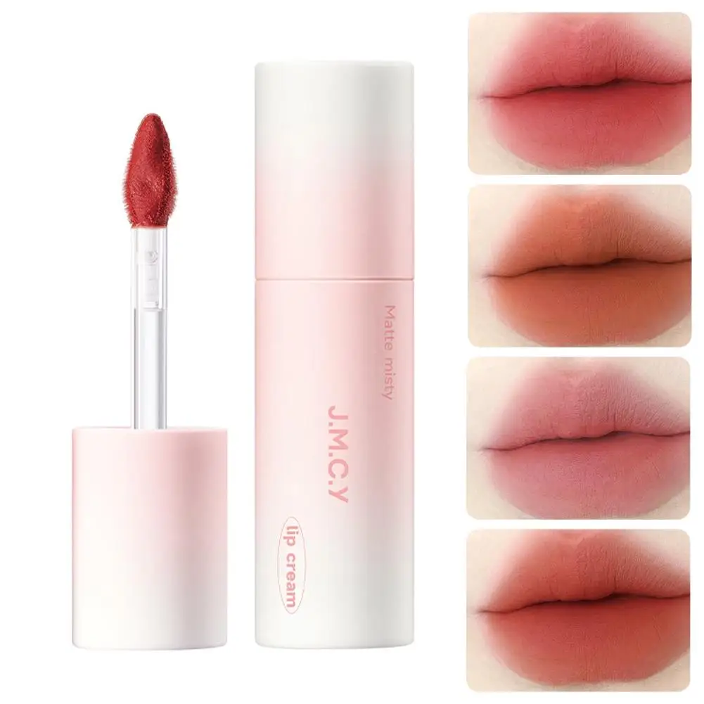 ふわふわベルベットソフトリップグレーズ液体口紅防水グレーズティントノンスティック非退色ロングカップマッド持続ペーストリップ R2Y9