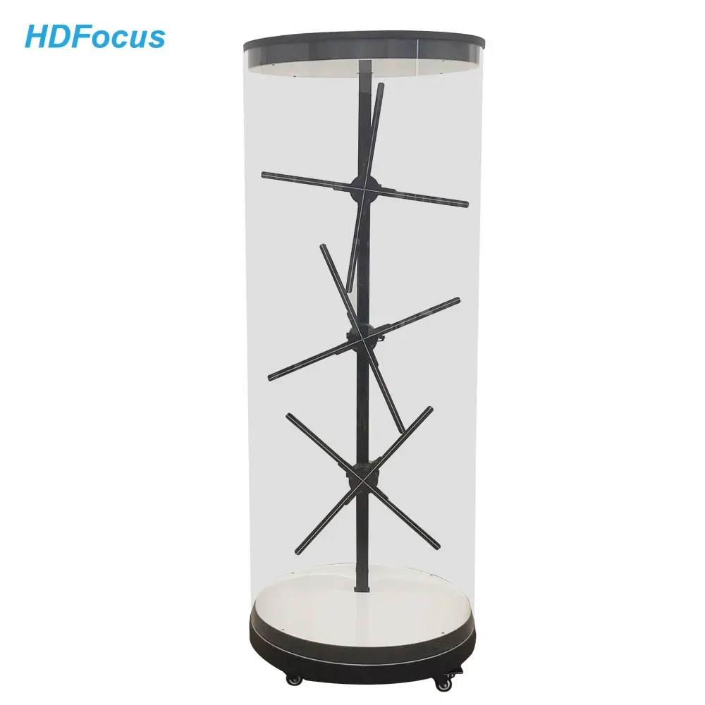 1X3 Hologram Fan 3D Holographic Projector Cylindrical Human Splicing Solution Holographic 3D Fan 3D Hologram Led Fan Projector