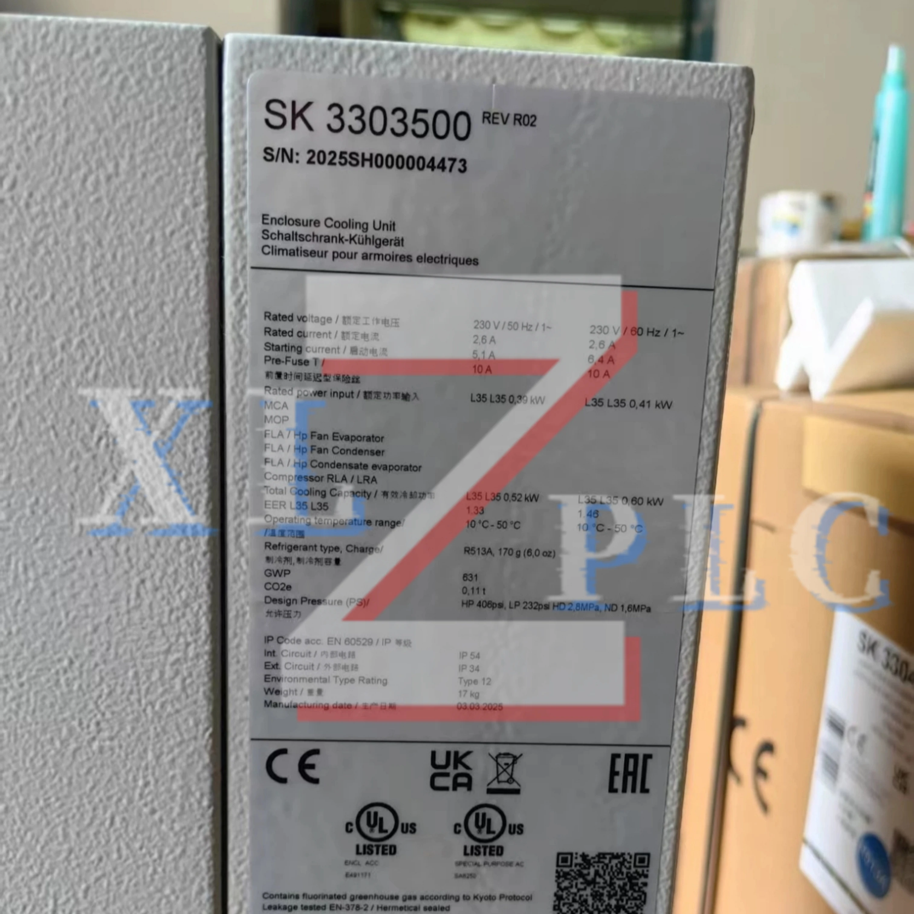 تسليم سريع SK3303.500 تكييف هواء خزانة SK 3303500 أصلي أصلي