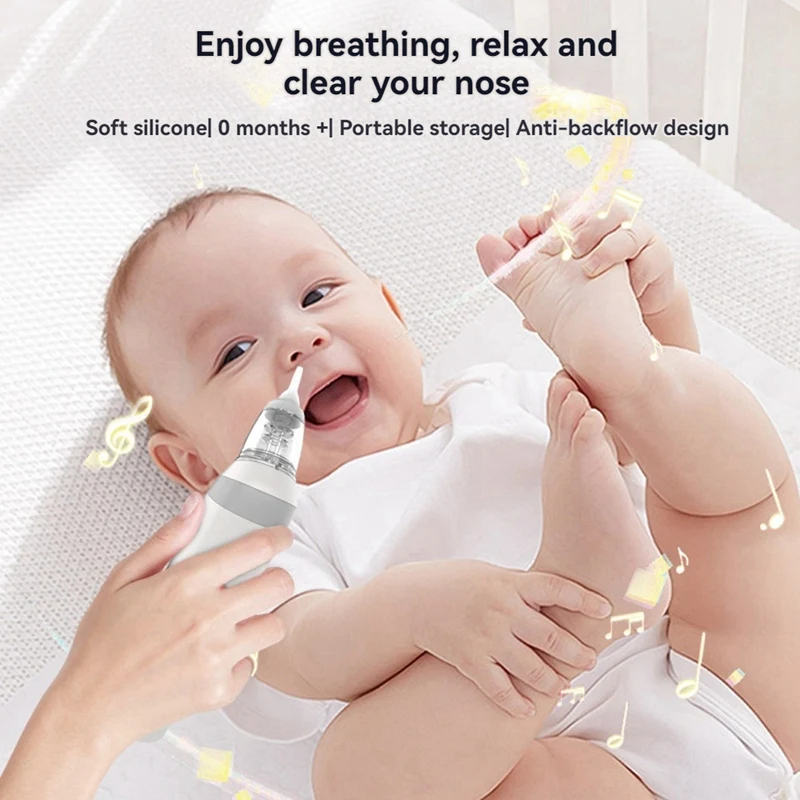 Electric Nasal Absorber Silent Baby Obstruction Rhinitis Cleaner Nasal Aspirator With Food Grade Silicone Mouthpiece