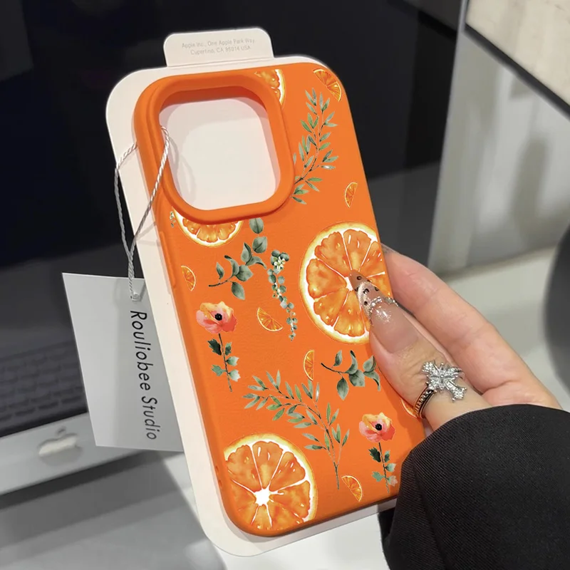 Funda Protectora para Teléfono con Diseño de Lichis y Naranjas, Suave y Refrescante, para iPhone 17 Air 16 15 14 13 12 11 Pro Max XS X XR 16e 17e, Resistente a Impactos