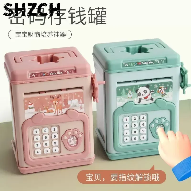 Electronic Piggy Bank Children's Cash Box Password Safe Smart Fingerprint Piggy Bank Automatic Banking Children's Gift Money Box