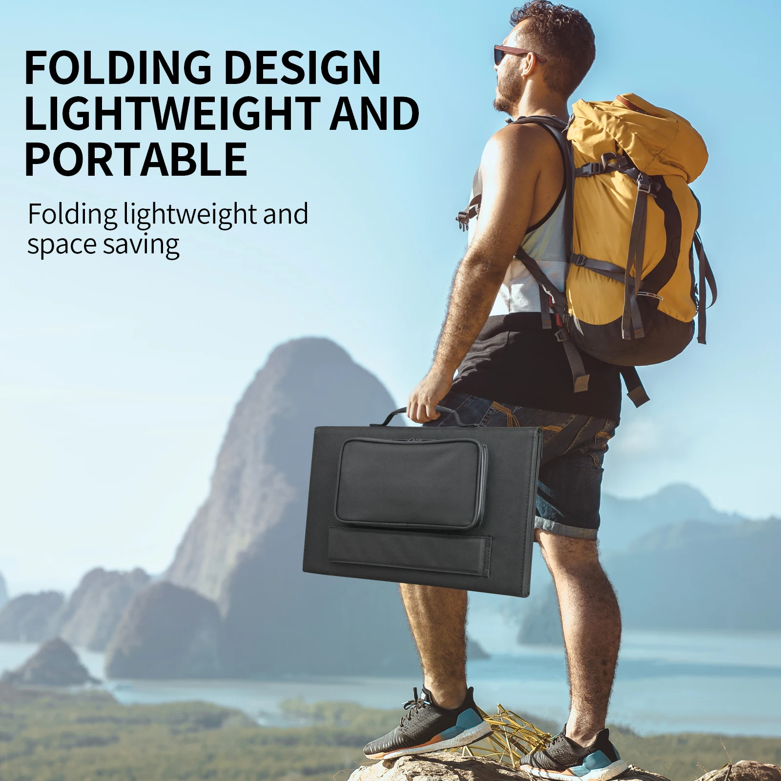 المحمولة لوحة طاقة شمسية قابلة للطي 100 واط 20 فولت ETFE أضعاف شاحن بالطاقة الشمسية للتخييم في الهواء الطلق RV محطة الطاقة تعتيم الطوارئ خارج الشبكة #5