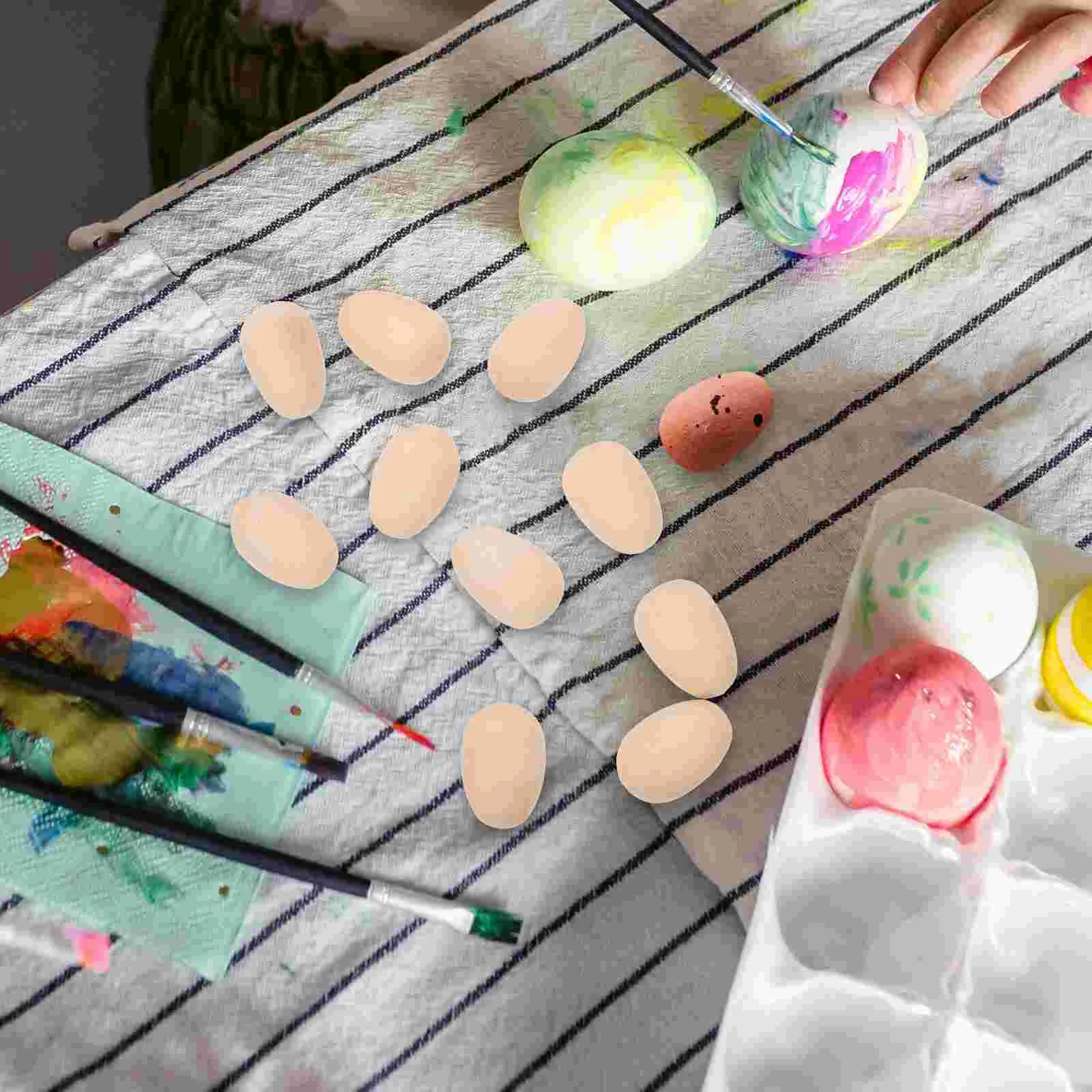 100 Pcs Wooden Simulated Eggs Craft Crafts Decorative Suite Fake for Decorating Simulation Desktop Child Decorations Kids