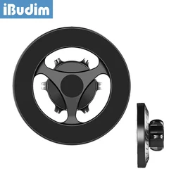 iBudim Magnetic Ring Car Phone Holder for 17mm Ball Head Base Strong Magnet Universal Car Phone Stand for MagSafe iPhone Xiaomi