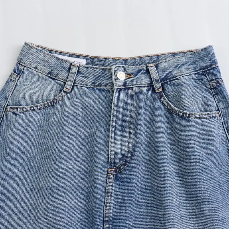 Midi-Jeansrock mit hoher Taille, Frühling und Sommer 2024, Damen-Faion, vielseitiges, schlankmachendes Design, All-Match-Röcke in F-Länge