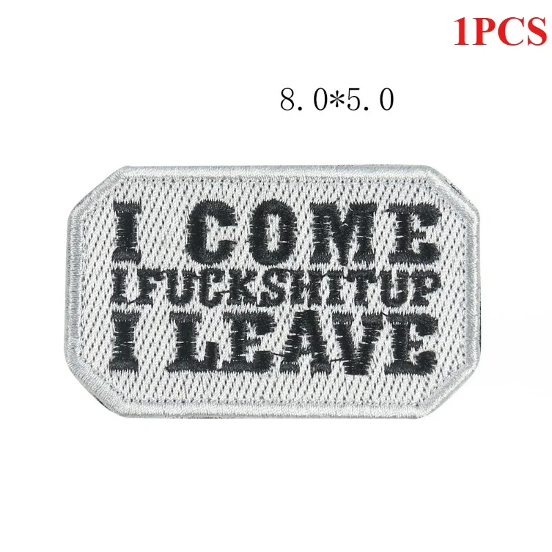 Hook and Loop Round Cloth Embroidery Letter Love Skull Hook Hair Spot Clothing Accessories Factory Direct Sales Patches Patch