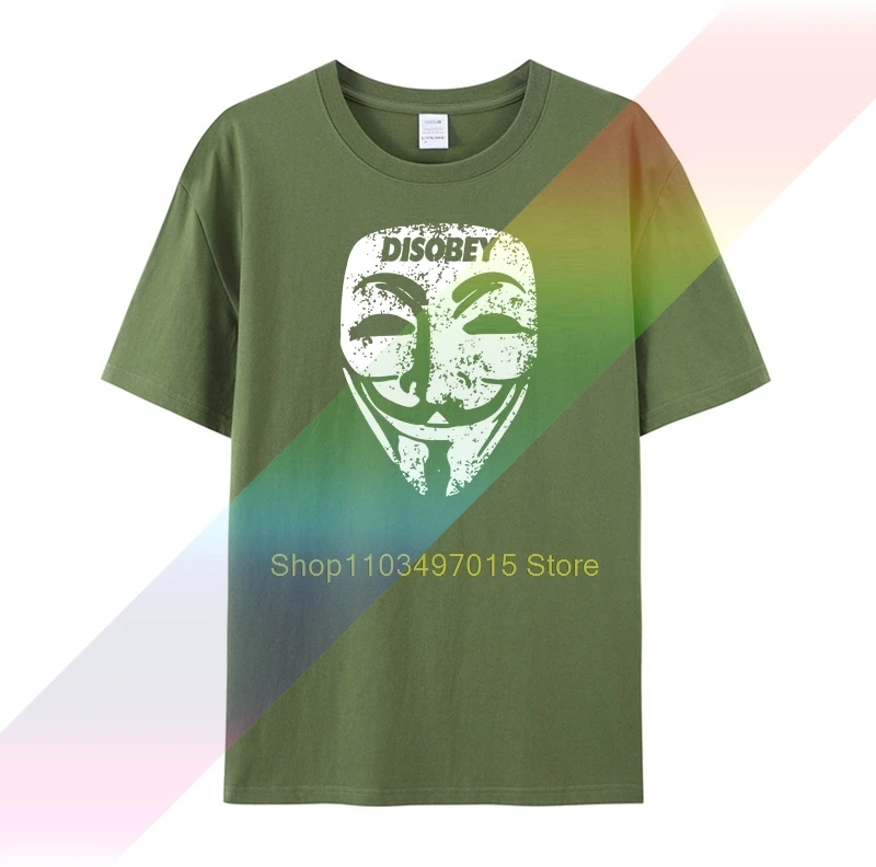 Guy Fawkes Mask T Shirt Anonymous Disobey Troll Political V For Computer Vendetta Binary Code Anarchy Hacker Tee