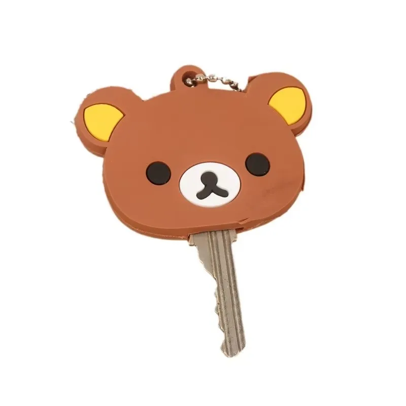 Cartoon Anime Rilakkuma Silikon Schutzhülle Schlüssel Fall Abdeckung für Schlüssel Control Staub Abdeckung Halter Organizer Frauen Schmuck Schlüsselanhänger
