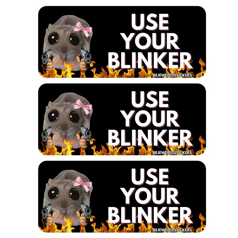 

Sad Hamster Car Decal 3pcs Bumper Sticker Decal Cute Driver Sticker Funny Car Sticker Funny Hamster Big Eyes Decal For Notebooks
