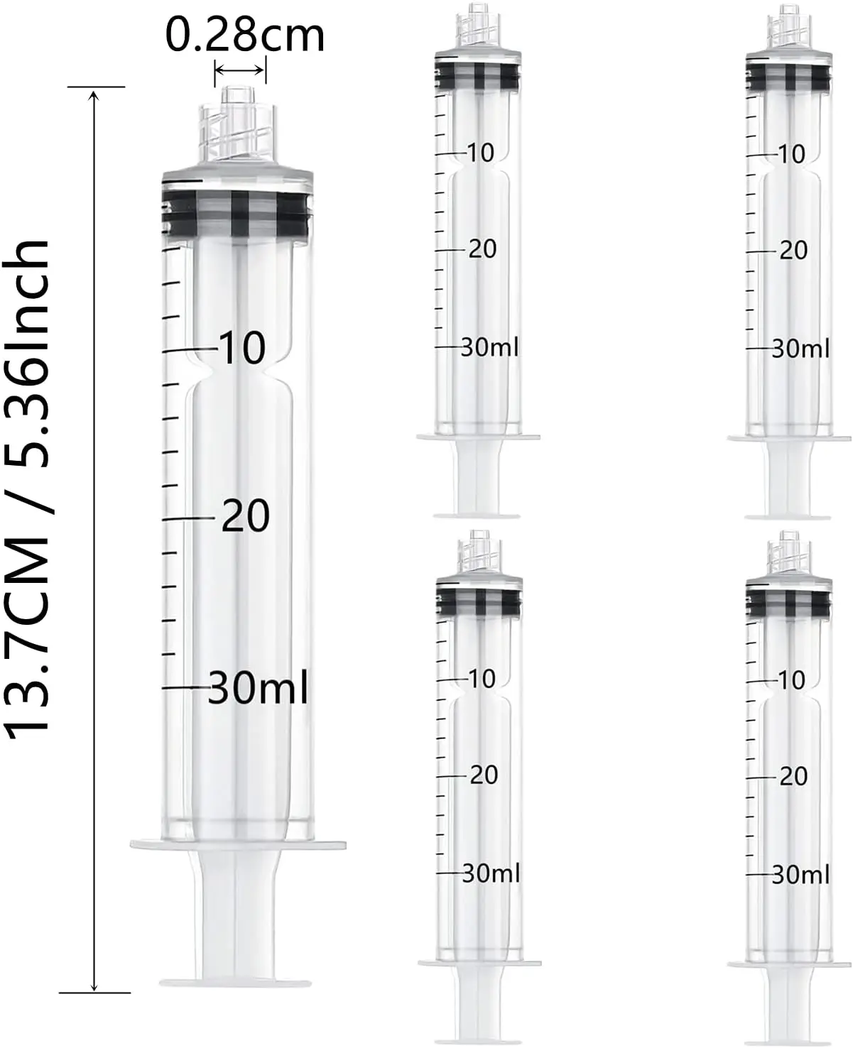 5Pcs 30ml Luer Lock Dispensing Syringe with Blunt Tip Needle Industrial Use for Essential Oil Liquid Glue Refilling Non-Injectio