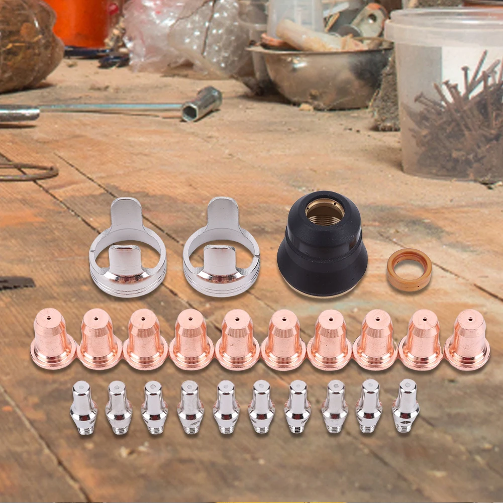 24 Pcs IPT40 Consumables Set Welding Parts Torch Plasma Cutting Shield Cap for YESWELDER CUT 55DS Pro CUT 65DS Plasma Cutter