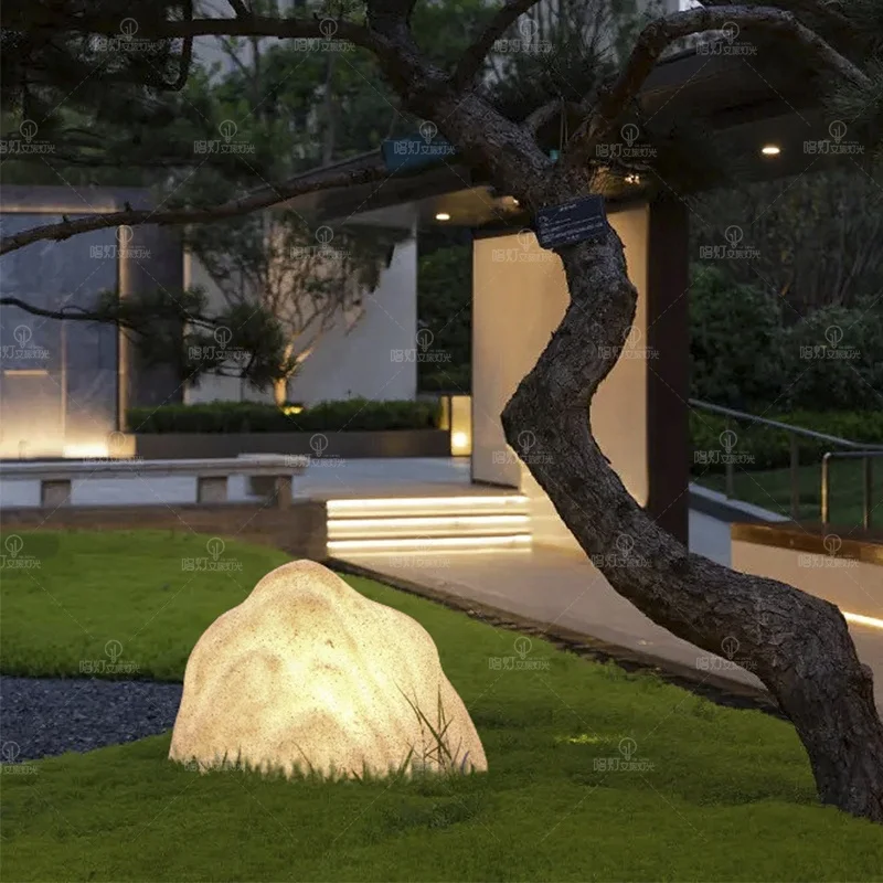 High Quality Solar Garden Decorative Landscape Light Outdoor Simulated Stone Light Waterproof Night Light Lawn Patio Path