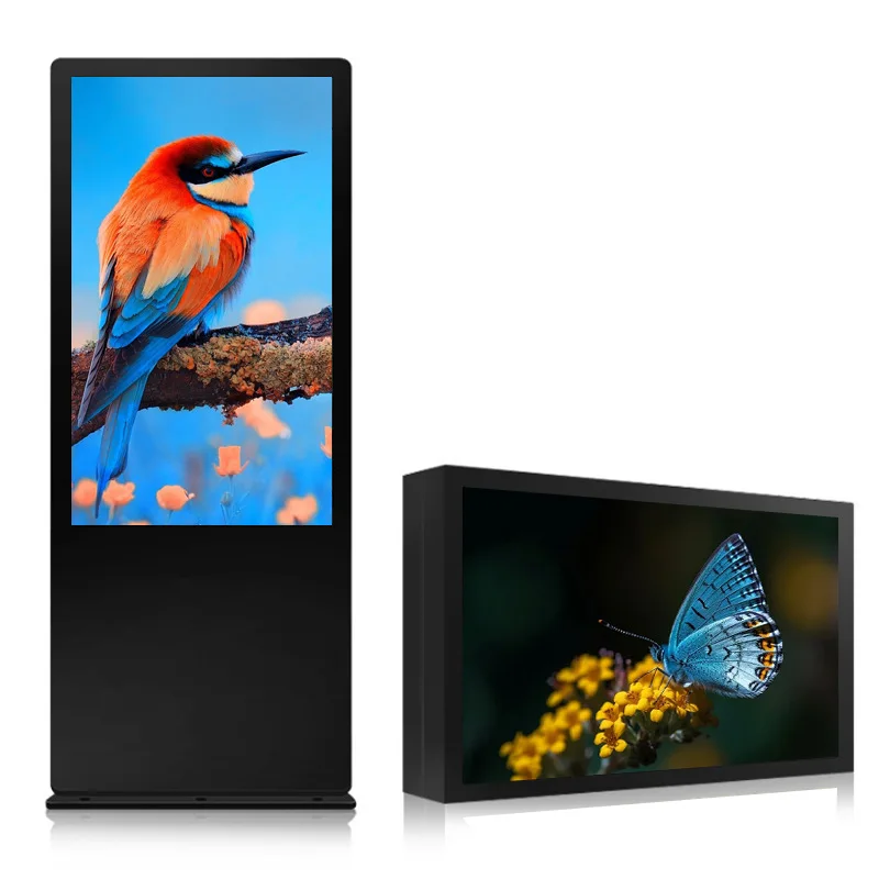 Outdoor High-brightness Screen 43 55-inch Advertising Machine Floor-standing Waterproof Lightning-proof 4k Advertising Machine