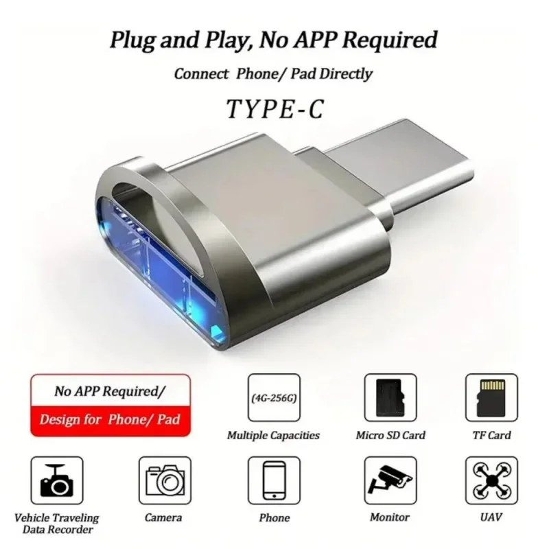 قارئ بطاقات USB من النوع C TF Micro SD OTG3.0 محول قارئ بطاقات الذاكرة من النوع C لأجهزة الكمبيوتر المحمول والهواتف الذكية ﻿