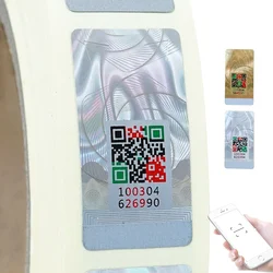 QR Code Stickers Peel Off Destructive Hologram Seal Label Sticker Roll 1000 Units 18x35mm Adhesive Security Anti-counterfeit Tag