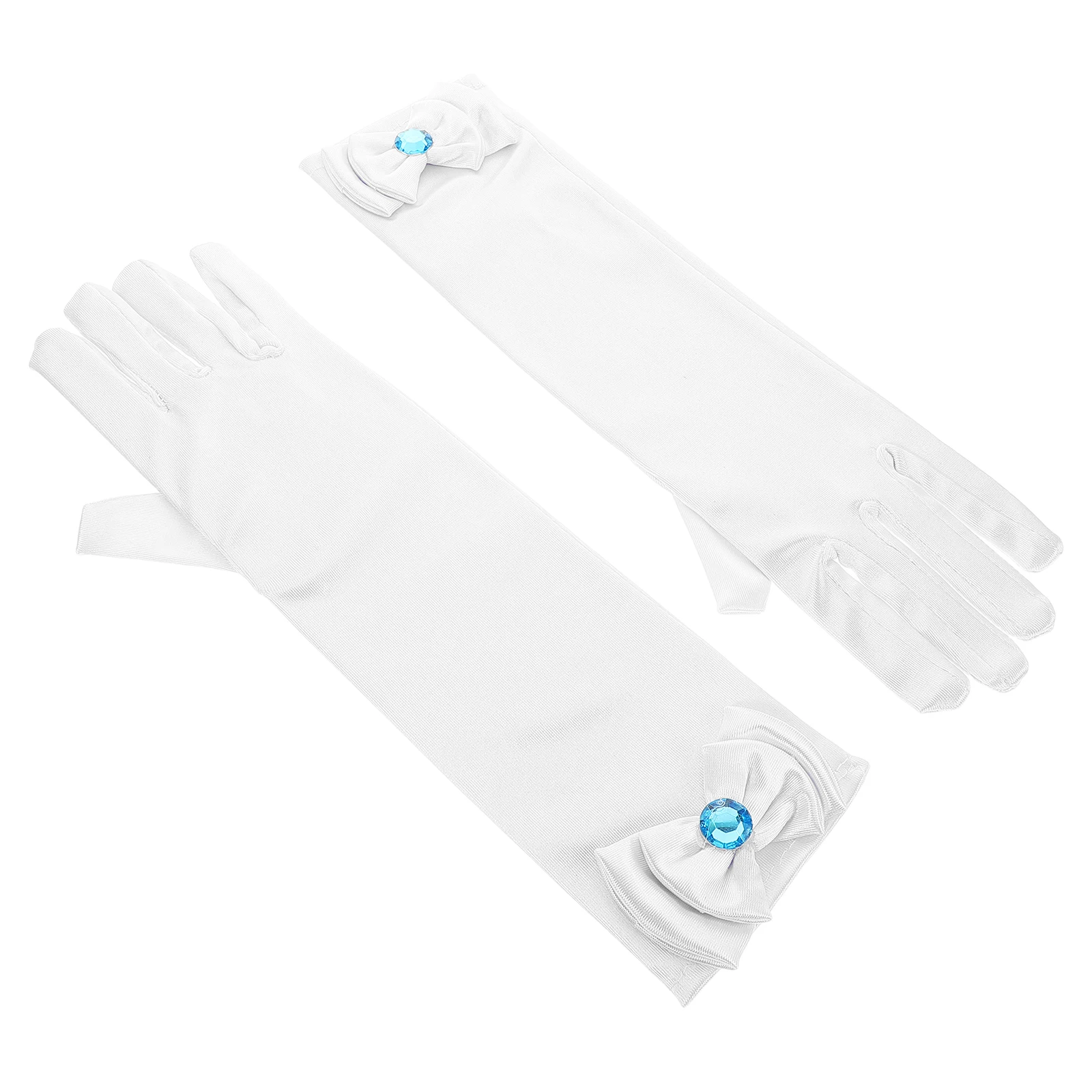 

Children Princess Dress Gloves Long Satin Toddler White Kids Gloves Warm Winter Stage Performance Soft Material