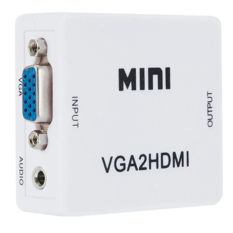 1080P VGA to HDMI-Compatible Video Adapter Connector VGA2HDMI Mini VGA to HDMI-Compatible for PC Laptop to HDTV Projector