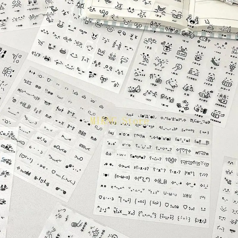 สติกเกอร์ตกแต่ง 10 แผ่น สติกเกอร์ใสสำหรับสมุดบันทึก สติกเกอร์อิโมจิการ์ตูน สำหรับตกแต่งอย่างสร้างสรรค์ ขายดีที่สุด