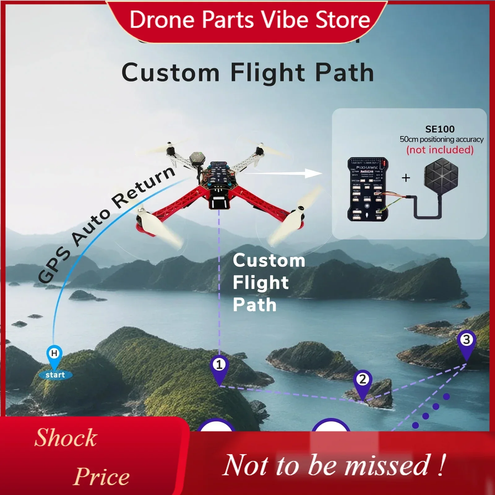 

Полетный контроллер Radiolink Pixhawk PIX 2.4.8 APM 32 бит с GPS M8N SE100 для радиоуправляемых дронов/мультироторов (6-8 осей)