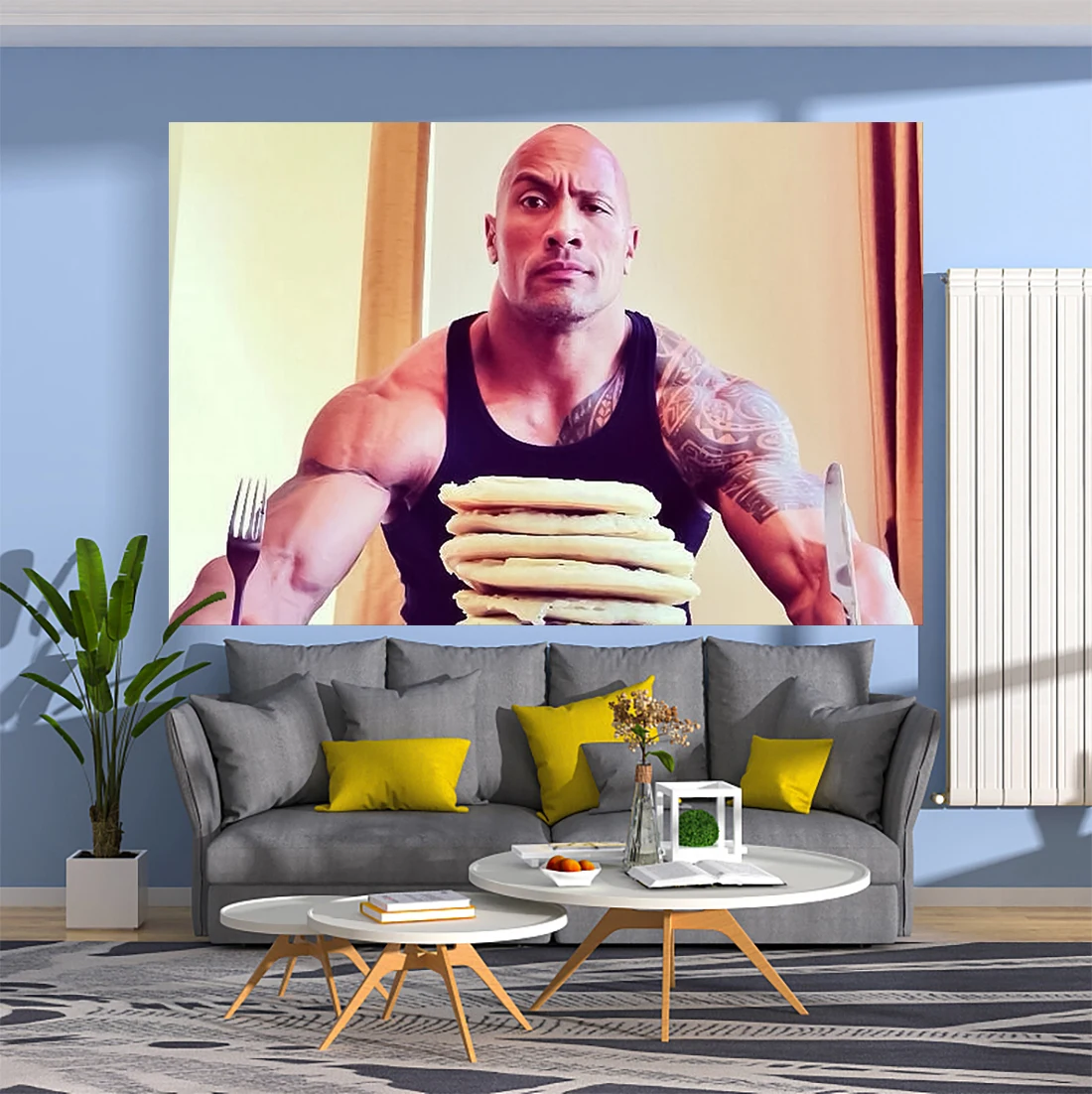 

XxDeco Dwayne Johnson Tapestry Movie Star Funny Meme Printed Wall Hanging Carpets Bedroom Or Home For Decoration