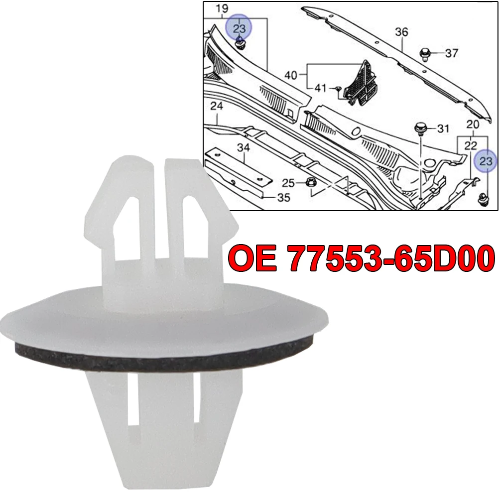 100 unids/set soporte de moldura de montaje de coche Clips embellecedores para Suzuki Jimmy Vitara SX4 Swift Toyota Corolla RAV4 OE #   77553-65D10