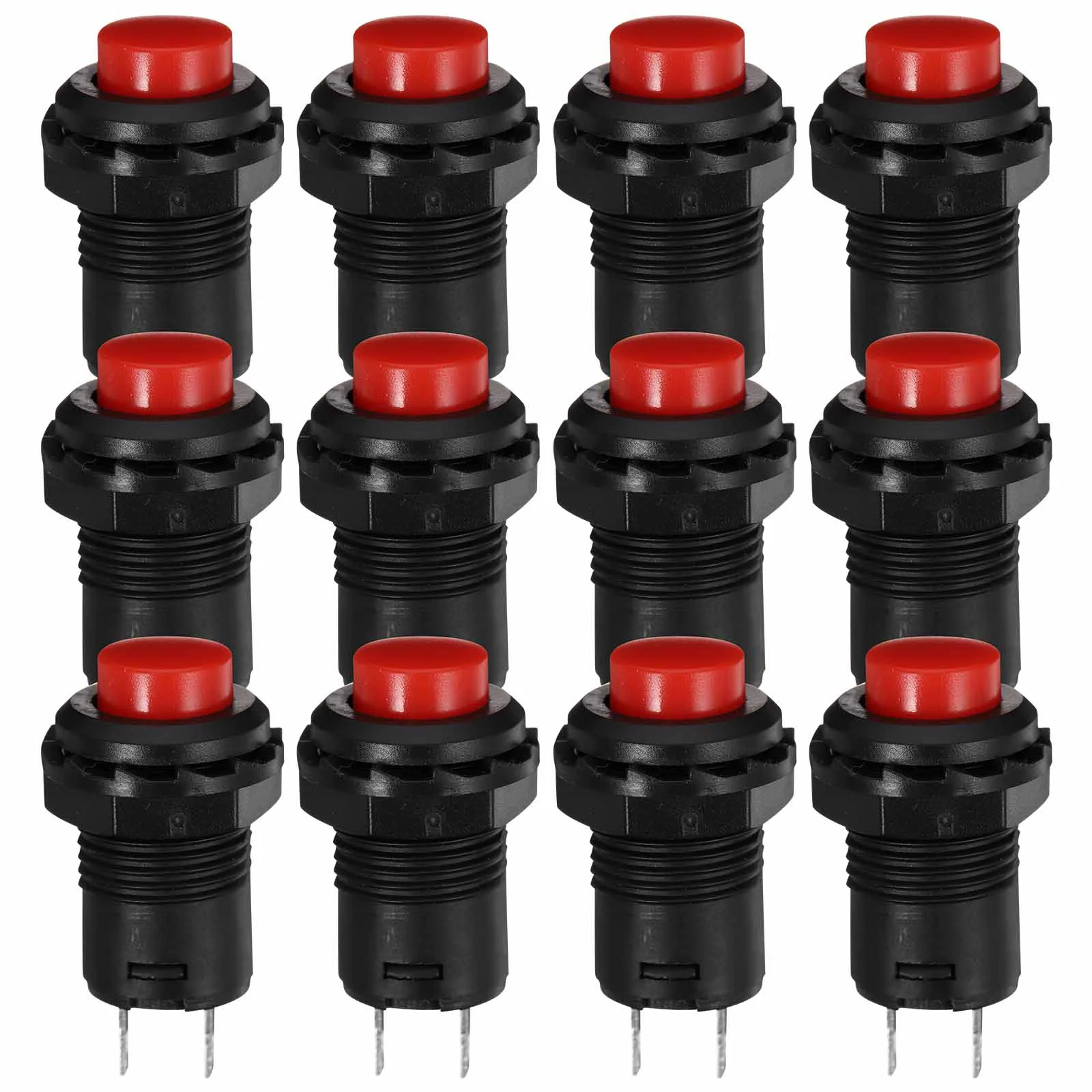 12 Pcs Power Switch Button Momentary Circuit Replacement Gadget Panel Cutout Accessories Pushbutton LED