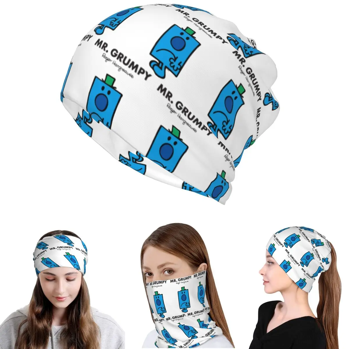 

Mr. Grumpy Bandana Neck Gaiter Wrap Scarf Warm Balaclava Beanies Hat for Men Women Adult Windproof