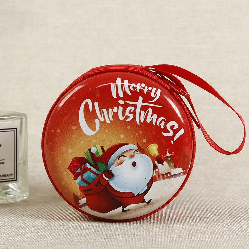 Christmas Coin Purses Round Square Santa Claus Snowman 2024 New Year Gifts Home Xmas Decorations Children Women And Men Cute Toy