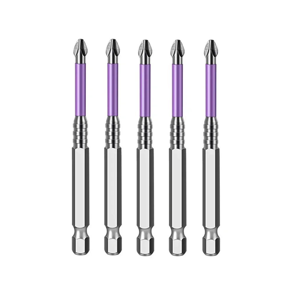 5pcs Non-Slip PH2 Magnetic Batch Head Cross Screwdriver Hardness Electric Screwdriver Drill Bit Hand Tools 25/50/65/70/90/150mm