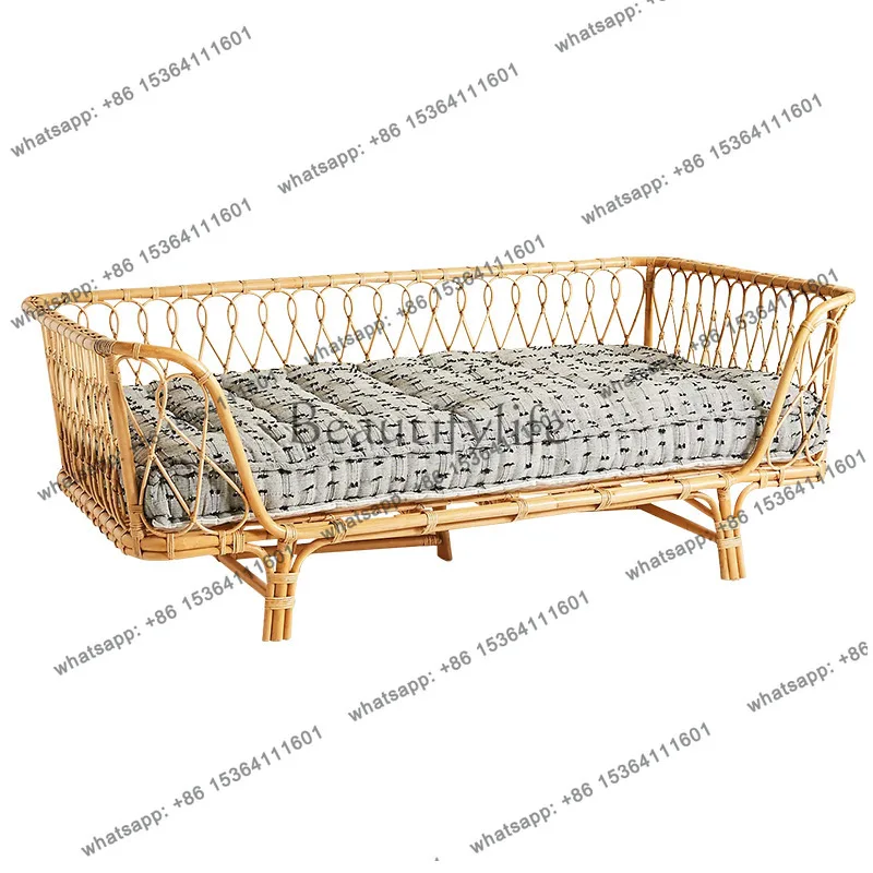 Modern minimalist rattan sofa bed Nordic multifunctional dual-purpose sofa bed