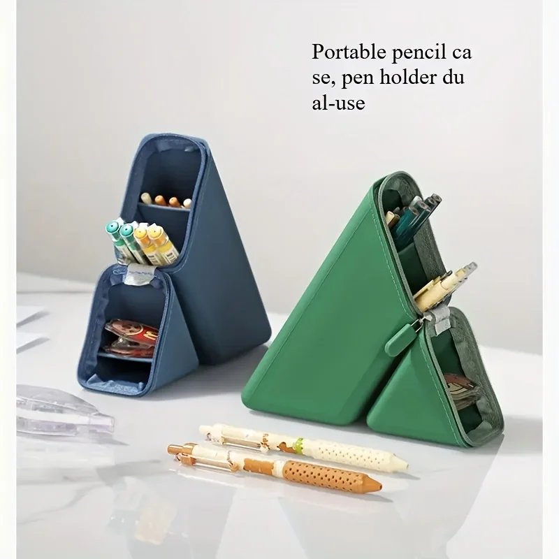 1 مقلمة سيليكون عصرية، صندوق رصاص مكتبي قابل للطي بسعة كبيرة وقابل للتوسيع مناسب للمكتب والدراسة #2