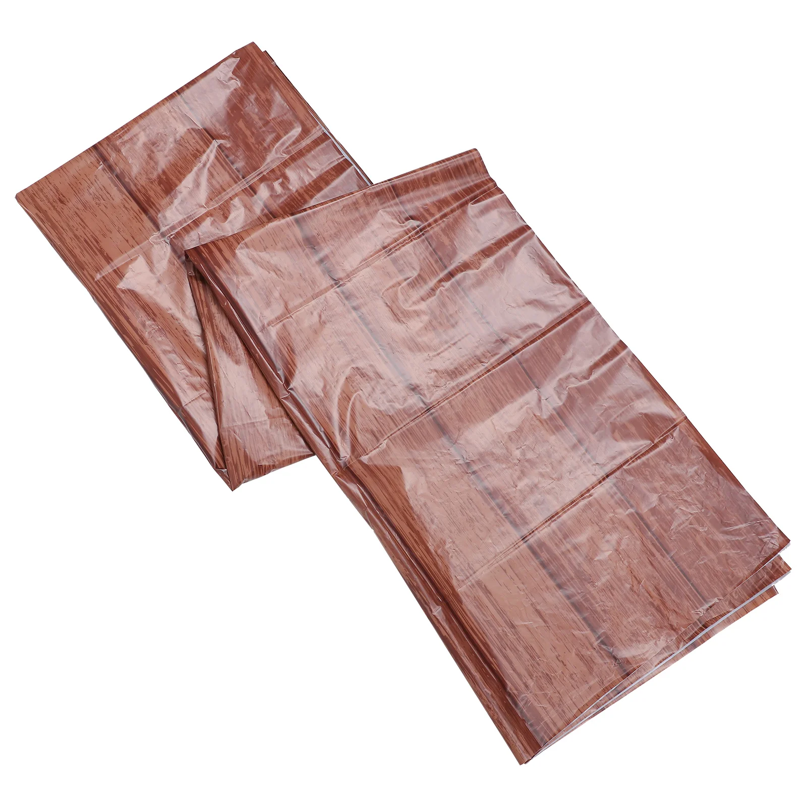 4Pcs Wood Grain Table Cloth Pe Waterproof Rectangular Tablecloth for Birthday Wedding Party Decorative Vintage Farmhouse Table