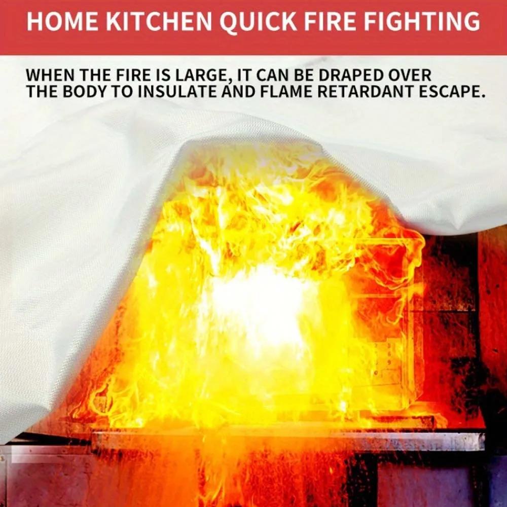 1 pièce-Manta anti-feu d'urgence, couverture anti-feu, couverture ignifuge, couverture ignifuge, 40x40 pouces pour la maison, l'école de cuisine