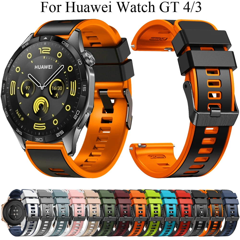 Sabuk gelang jam tangan pintar 22mm, untuk jam tangan Huawei GT 4 46mm tali gelang GT 3 2 GT3 GT2 Pro 46mm gelang silikon gelang Correa