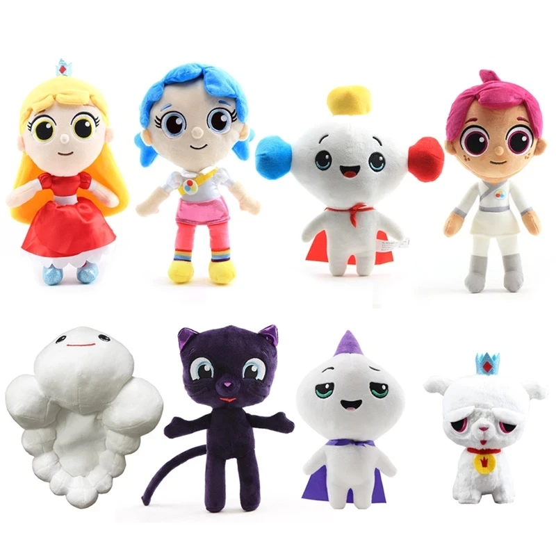 Muñeco de peluche de Anime True and The Rainbow Kingdom, barleby gato de peluche de juguete, Rey arcoíris, Zee, Grizelda, Frookie, regalo para niños, 21cm-30cm