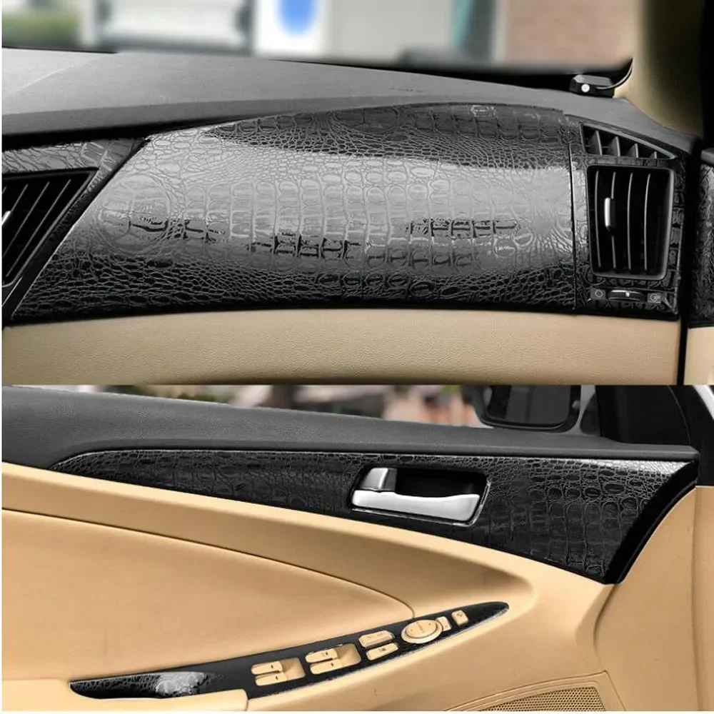 For Hyundai sonata 8 2011-2014 Interior Central Control Panel Door Handle 5D Carbon Fiber Stickers Decals Car styling Accessorie