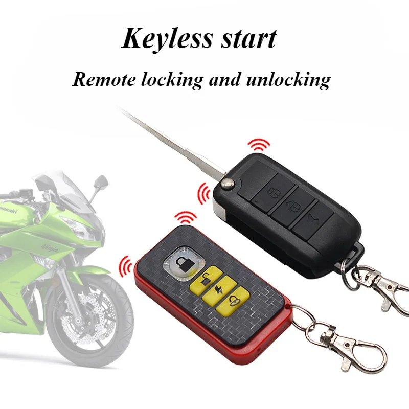 Anti-theft Alarm Bike, Motorcycle Security Kit, Anti-Theft Alarm System, Remote Control Engine Start for Motorcycle Bike Vehicle