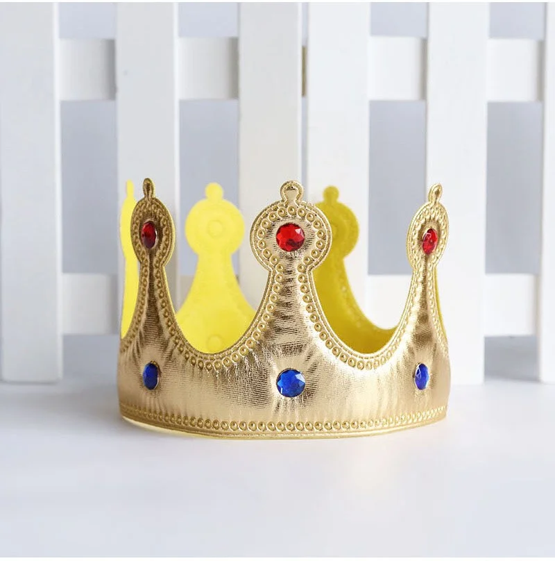 Birthday King Crown Kids Baby One 1st 2nd 3rd Happy Birthday Party Decor Gem Hat Children One Year Old Birthday Decor For Head