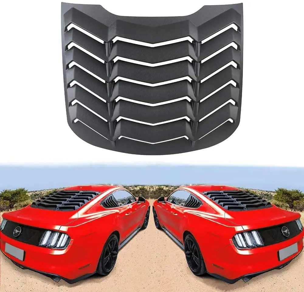 Car Rear Window Louvers Air outlet diffuser shutter Grill Covers Frame Decorative Stickers For Ford mustang 2015 2016 2017~2020