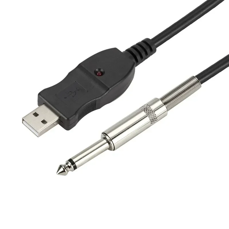 USB Guitar Cable Guitar Bass To PC USB Recording Cable USB To 6.5mm Jack Audio Adapter Converter USB Guitar Cable