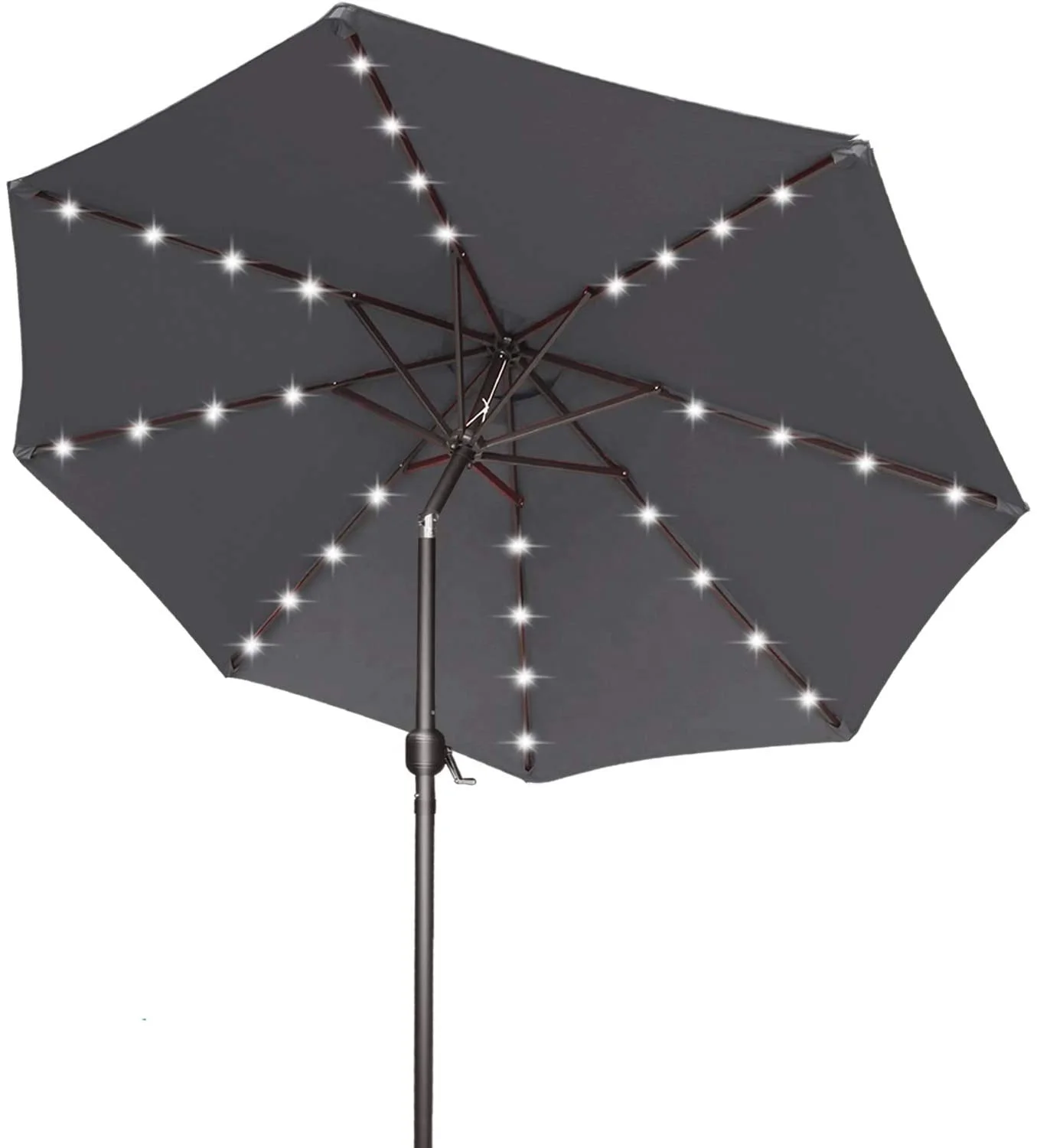 

ABCCANOPY 9 FT Rectangular Patio Umbrella Solar Powered Outdoor Umbrellas Market Table Umbrella With 32 LED Lights,
