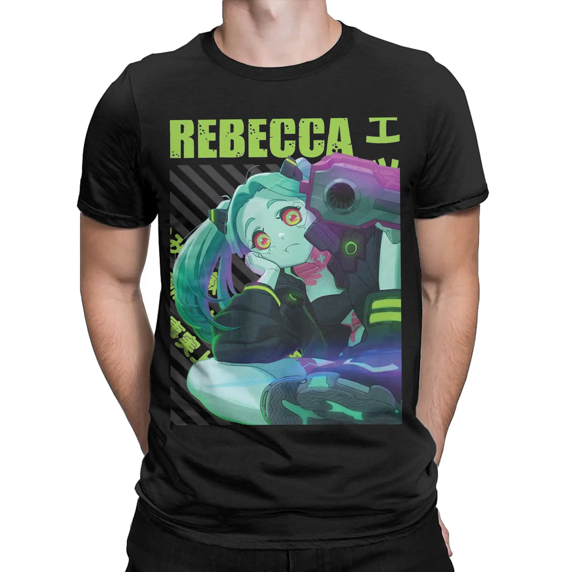 Cyberpunks Edgerunner Rebecca anime game  Tee Shirt for Men Women Printed T Shirts  Cotton Clothes