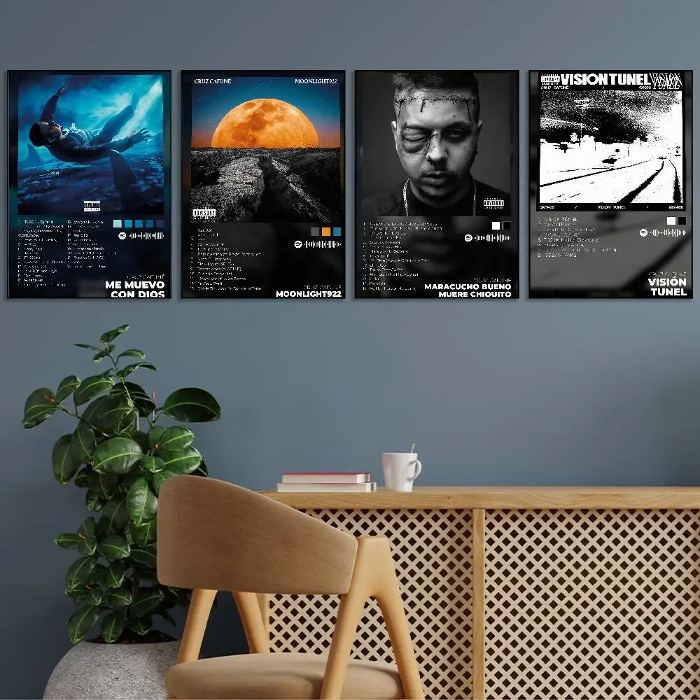 Rapper Cruz Cafune Me Muevo Con Dios Poster Gallery Prints Self Adhesive Home Decor Decoration Wall Decals Living Room Sticker