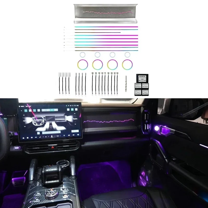 

New！ Car Ambient Light Fit for JETOUR Traveler T2 2023-2024 Mold Model 35 Lights Fantasy Atmosphere Light Car Interior Accessori