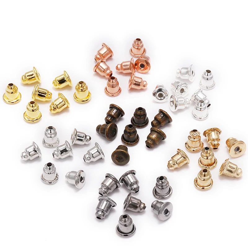50-200 unids/lote pendientes contra tachuelas tapón rollos accesorios para las orejas DIY tapas bloqueadas pendientes tapones traseros suministros de accesorios para las orejas